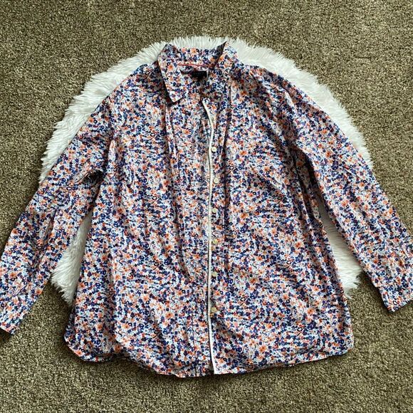Talbots Floral Button Down Top Womens Size 1X - Picture 1 of 9